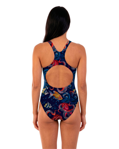 Girls Sport Back Deepwater One Piece Chlorine Resistant Swimsuit - Back