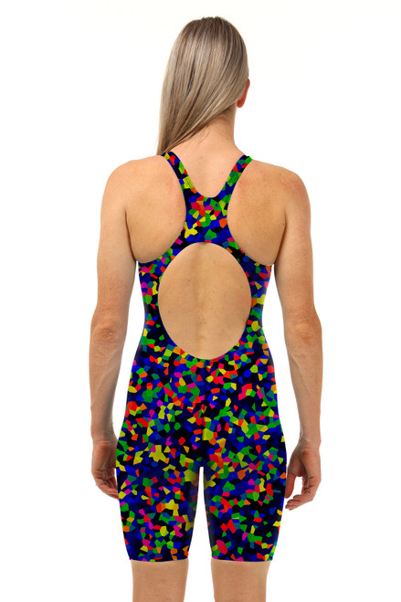 Ladies Knee Length Smash Chlorine Resistant Swimsuit - Back