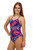 Girls Sportique Messy One Piece Chlorine Resistant Swimsuit - Side