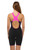 Girls Knee Length Black / Fluro Pink One Piece Chlorine Resistant Swimsuit - Back