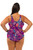 Shelf Bra Paisley One Piece Plus Size Chlorine Resistant Swimsuit - Back