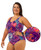 Shelf Bra Paisley One Piece Plus Size Chlorine Resistant Swimsuit - Side