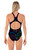 Ladies Sport Back Neon Spiders One Piece Chlorine Resistant Swimsuit - Back