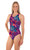 Ladies Sport Back Paisley One Piece Chlorine Resistant Swimsuit - Side