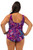 Bra Cup Paisley One Piece Plus Size Chlorine Resistant Swimsuit - Back