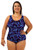 Bra Cup Midnight Swirl One Piece Plus Size Chlorine Resistant Swimsuit - Front