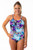 Ladies Adjustable Sportique Stone One Piece Chlorine Resistant Swimsuit - Front