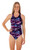 Ladies Sport Back Sequin Splash One Piece Chlorine Resistant Swimsuit - Front