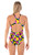 Ladies Sport Back Melons One Piece Chlorine Resistant Swimsuit - Back