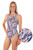 Ladies Sport Back Brushstroke One Piece Chlorine Resistant Swimsuit - Side