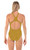 Ladies Sport Back Gold Rush One Piece Chlorine Resistant Swimsuit - Back