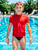 Wetshirt or Rashie Unisex Kids Short Sleeve Red Chlorine Resistant - Front