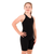 Girls Knee Length Black One Piece Chlorine Resistant Swimsuit - Side Girls Knee Length Black One Piece Chlorine Resistant Swimsuit - Side