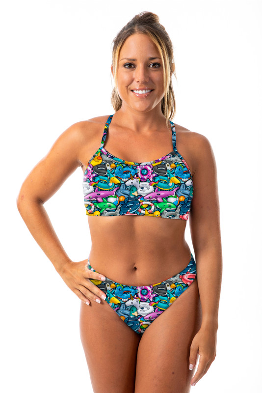 Ladies Two Piece Bikini Inflate Chlorine Resistant Swimsuit
