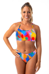 Ladies Two Piece Bikini Splat Chlorine Resistant Swimsuit - Front