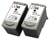 Canon PG-50 Remanufactured Ink Cartridges Twin Pack - High Capacity Black Twin Pack Ink Cartridges - Compatible For  (PG-50, PG50, 0616B001)