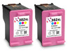 HP 302 XL Remanufactured Ink Cartridges  - High Capacity Black & Tri-Colour 3-Pack Ink Cartridges - Compatible For  (F6U68AE, F6U67AE, HP 302XL, 302XL)