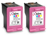 2 x HP 62 XL Remanufactured Ink Cartridge - High Capacity Tri-Colour Ink Cartridge - Compatible For  (C2P07AE, C2P07A, HP 62XL, HP62XL)