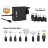 Port Connect Universal 65W Laptop Power Supply 8 universal tips Included