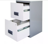 2 Drawer Metal Filing Cabinet  Silver and White **GRADE C **
