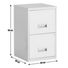 2 Drawer Metal Filing Cabinet  Silver and White **GRADE C **