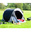Pro Action 2 Person Pop Up Camping Tent Black Used Quick Setup Waterproof 1 Room
