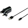 USB Mains Charger 5W + Micro USB Cable 1m Power Adapter Plug Android Black