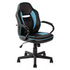 Gaming Chair Faux Leather Mid Back Blue Black Habitat