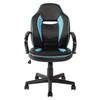 Gaming Chair Faux Leather Mid Back Blue Black Habitat