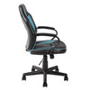 Gaming Chair Faux Leather Mid Back Blue Black Habitat