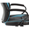 Gaming Chair Faux Leather Mid Back Blue Black Habitat