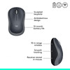 Wireless Mouse Compact Grey Logitech M185 Nano USB Optical Open Box