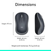 Wireless Mouse Compact Grey Logitech M185 Nano USB Optical Open Box