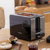 2 Slice Toaster 1050W Black 7 Browning Defrost Reheat Bosch TAT7203GB Styline