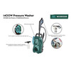 Pressure Washer 1400W 100 Bar Electric Patio Cleaner McGregor MPW1470 Open Box