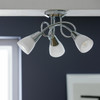 3 Light Opal Glass Ceiling Light Chrome Curico Habitat E14 Open Box