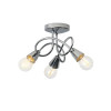 3 Light Chrome Ceiling Light E14 Habitat Curico Modern IP20 No Glass Shades