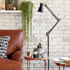 Floor Lamp Habitat Swing Arm Matt Black Industrial E14 Used No Allen Key