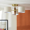 3 Light Flush Ceiling Light Natural Wood Habitat Century G9 Open Box