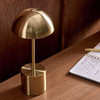 Mushroom Table Lamp Brass USB Rechargeable LED Habitat Retro Bedside Light