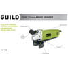 115mm Angle Grinder 750W Guild 12000RPM Metal Stone Used Open Box