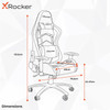 X Rocker Alpha eSports Gaming Office Chair Red Adjustable Swivel Tilt Lumbar Support