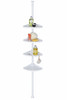 Shower Caddy Corner Pole Bathroom Organiser 4 Tier Adjustable Tension Habitat White