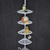 Shower Caddy Corner Pole Bathroom Organiser 4 Tier Adjustable Tension Habitat White