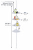 Shower Caddy Corner Pole Bathroom Organiser 4 Tier Adjustable Tension Habitat White