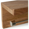 Toilet Roll Holder Wall Mounted Wooden Shelf Mango Wood Bathroom Habitat Steel
