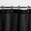Shower Curtain Black Waffle 180x180cm Anti Bacterial Washable Polyester Habitat