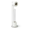 Toilet Roll Holder Freestanding Grey 5 Roll Storage Stand Bathroom Steel Metal