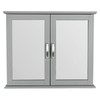 Bathroom Cabinet Wall Mounted Mirrored Grey 2 Door Storage MDF 60cm