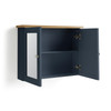 Bathroom Cabinet Mirrored Wall Mounted Blue 2 Door Storage Livingston 59cm